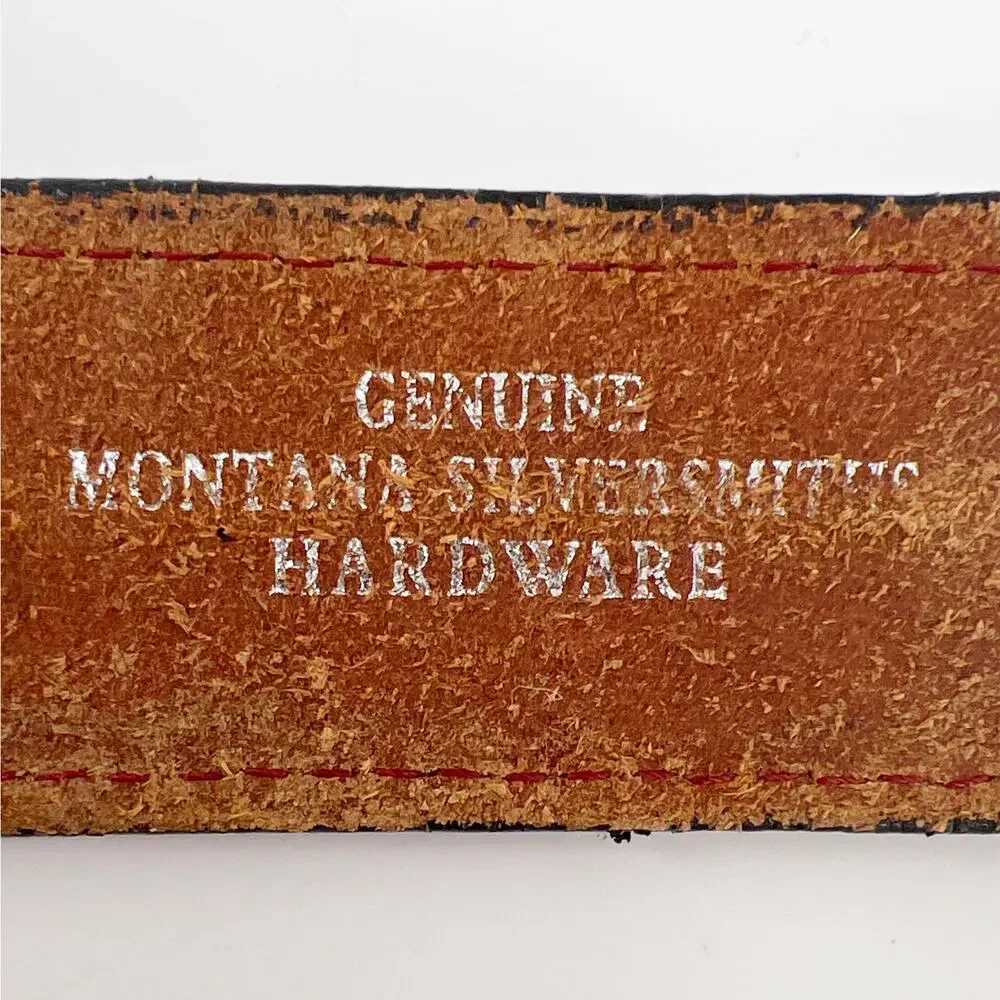 Montana Silversmiths scalloped hair on cow hide western concho belt MSL70 30